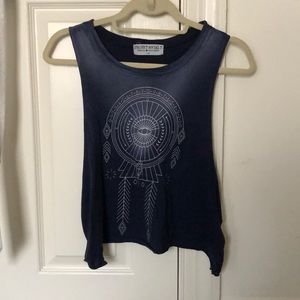 Blue graphic tank top